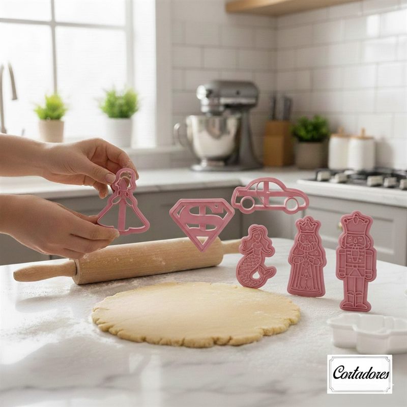 Cortador de galletas Set variado rosado de Cortadores VZLA