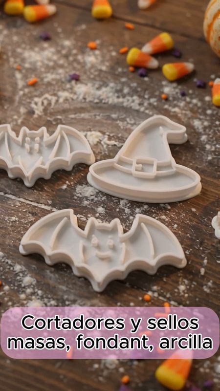 Cortador de galletas Set Halloween murcielago y bruja de Cortadores VZLA